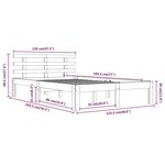 vidaXL Cadre de lit Blanc Bois massif 120x190 cm Petit double