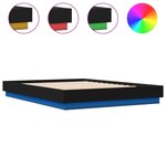 vidaXL Cadre de lit avec lumières LED noir 150x200 cm