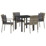 vidaXL Ensemble de salle à manger pour jardin 5 Pièces Gris Poly rotin
