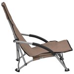 vidaXL Chaises de plage pliables lot de 2 Taupe Tissu