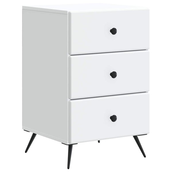 vidaXL Cabinet de chevet Blanc 43 x 41 x 66 5 cm Bois d'ingénierie
