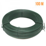 Fil de tension en acier galvanisé plastifié pour grillage ou autre - 100 m x 2.8mm ø - vert