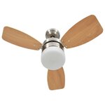 vidaXL Ventilateur de plafond lampe et télécommande 76 cm Marron clair