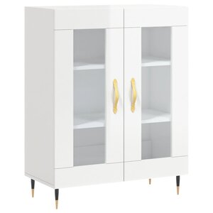 vidaXL Buffet Blanc brillant 69 5x34x90 cm Bois d'ingénierie