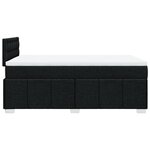 vidaXL Sommier à lattes de lit avec matelas noir 120x190 cm tissu