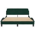 vidaXL Cadre de lit Dover vert foncé 120x200 cm velours