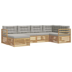 vidaXL Ensemble de canapés d'extérieur 6 Pièces Blanc et gris clair