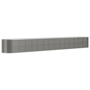 vidaXL Lit surélevé de jardin Acier enduit de poudre 620x80x68 cm gris