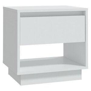vidaXL Table de chevet Blanc 45x34x44 cm bois d'ingénierie