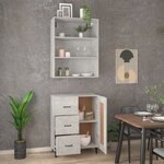 vidaXL Buffet haut Gris béton Bois d'ingénierie