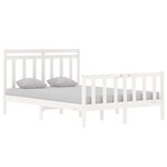 vidaXL Cadre de lit sans matelas blanc 135x190 cm bois massif