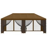 vidaXL Gazebo avec murs latéraux 6 x 3 m Taupe Polyester et Acier 190
