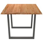 vidaXL Table à manger avec bord naturel 200x100x74cm bois massif chêne