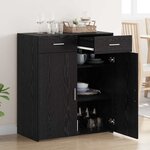 vidaXL Armoire de rangement avec tiroir Chêne noir 80 x 42.5 x 93.5 cm