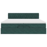 vidaXL Cadre de lit ottoman avec matelas vert foncé 200x200 cm velours