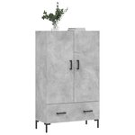 vidaXL Buffet haut gris béton 69 5x31x115 cm bois d'ingénierie