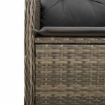 vidaXL Ensemble de bistro de jardin 11 Pièces coussins gris poly rotin