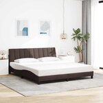 vidaXL Cadre de lit sans matelas marron foncé 180x200 cm tissu