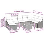 vidaXL Ensemble de canapé de jardin avec coussin 9 Pièces Noir Poly rotin