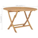 vidaXL Table pliable de jardin Ø 120 cm Bois de teck solide