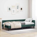 vidaXL Cadre de lit d'angle Vert foncé 80 cm x 200 cm tissu