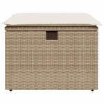 vidaXL Tabouret de jardin avec coussin beige 55x55x37cm résine tressée