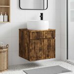 vidaXL Meuble de lavabo mural Chêne fumé 49 x 44 5 x 66 cm