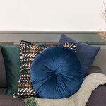 Coussin carré en velours bleu foncé 40 x 40 cm