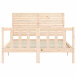 vidaXL Cadre de lit avec tête de lit 140x190 cm bois massif