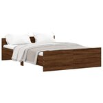 vidaXL Cadre de lit tête de lit et pied de lit chêne marron 140x190 cm
