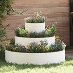 vidaXL Grand pot en métal Acier/Blanc Acier revêtu de poudre Grand