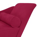 vidaXL Chaise longue avec coussins rouge bordeaux velours