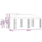 vidaXL Abri de jardin 6 x 3 m Crème Polyester et Acier 190 gsm