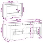 vidaXL Lit haut pour enfants avec bureau Blanc 98 5 x 200 cm