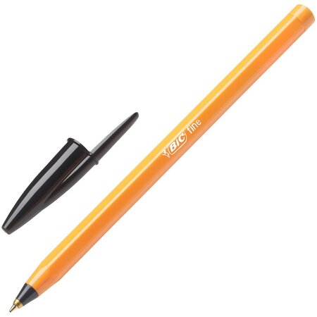 Stylo bille, Orange, pointe fine (0,8 mm), corps orange, encre noire (paquet 20 unités)