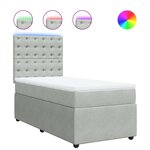 vidaXL Sommier à lattes de lit et matelas Gris clair 90x190 cm Velours