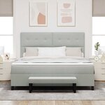 vidaXL Lit à ressorts avec matelas Gris clair 180 x 200 cm Velours