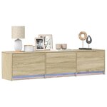 vidaXL Meuble TV avec LED Sonoma 165 x 34 x 40 cm Bois d'ingénierie