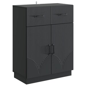 vidaXL Buffet avec tiroir Noir 66 x 34 5 x 87 cm Bois d'ingénierie