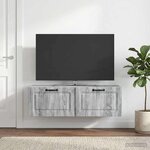 vidaXL Meuble TV mural Sonoma gris 98 x 31 x 30 cm Bois d'ingénierie