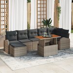 Ensemble de 8 pièces de canapé de jardin avec coussins gris en rattan synthétique