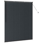 vidaXL Store de Fenêtre avec des rideaux Autre Noir 80 x 130 cm Aluminium