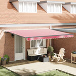 vidaXL Tissu de auvent Rouge et Blanc 450 × 350 cm Polyester