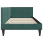 vidaXL Cadre de lit d'angle Vert foncé 90 cm x 190 cm tissu