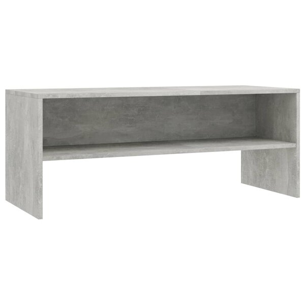 vidaXL Meuble TV Gris béton 100x40x40 cm Bois d’ingénierie