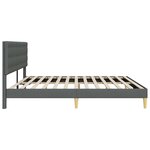 vidaXL Cadre de lit avec tête de lit Gris foncé 200 x 200 cm Tissu