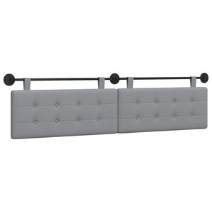 vidaXL Tête de lit suspendue Gris clair tissu