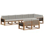 vidaXL Ensemble de canapés d'extérieur 8 pc Naturel et Gris clair