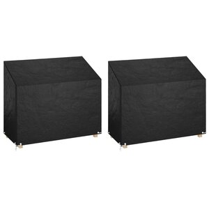 vidaXL Housses de banc de jardin 2 Pièces 8 œillets 160x70x70/88 cm PE