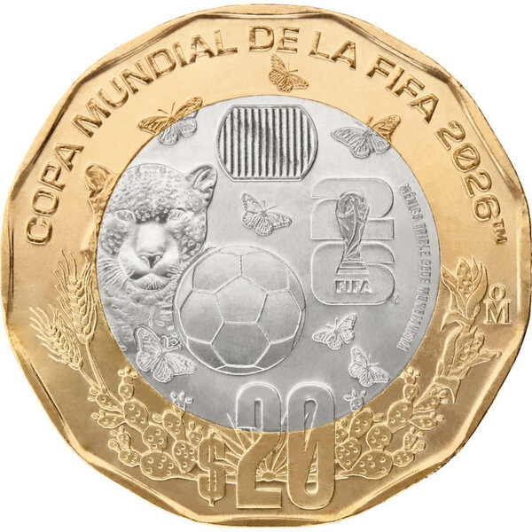Monnaie FIFA WORLD CUP 26 Cupronickel 20 Pesos Mexico 2026 (PRÉCOMMANDE)